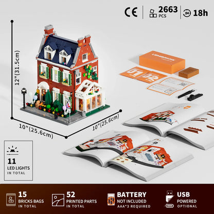 Lumibricks 15009 - Stadtleben: Rotes Backstein Reihenhaus