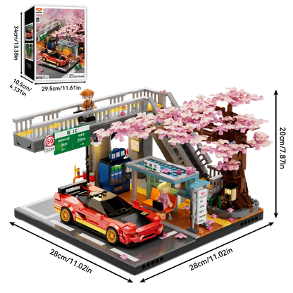 IAMBRICK 50104 - Japanese Street Cars: Sakura Station & Skybridge