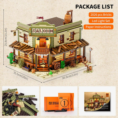 Lumibricks // Funwhole F9021 V2 - Western: Saloon (2016 Gobricks Klemmbausteine)