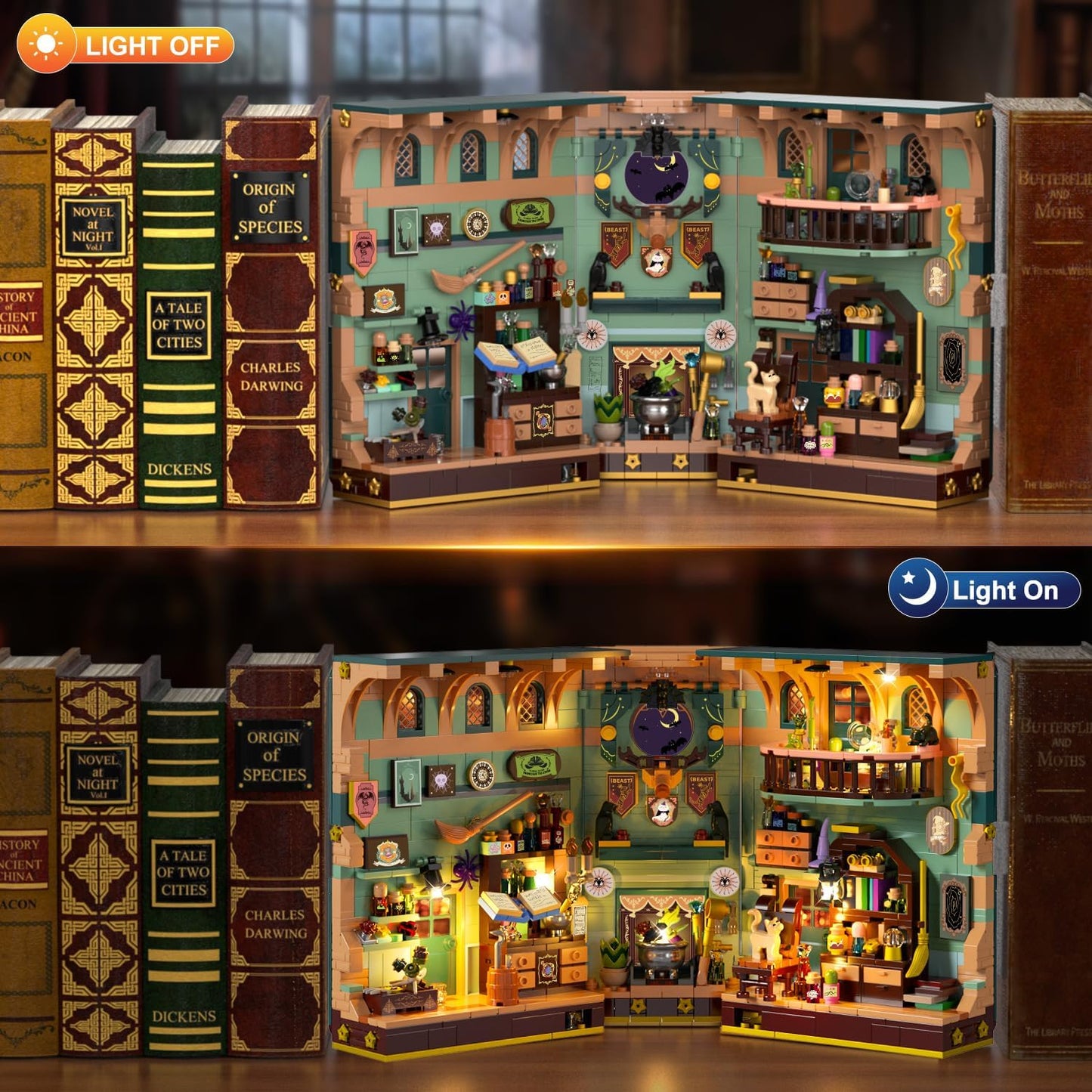 Insoon 625006 - Book Nooks: Magisches Alchemielabor mit LED-Beleuchtung