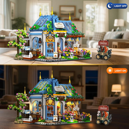 Insoon SC9908 - City Life: Blumen-Cafe Klemmbausteine mit LED-Beleuchtung
