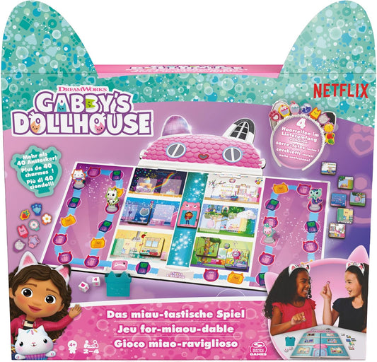 Spin Master - Gabby's Dollhouse: Das Miautastische Spiel Brettspiel für Kinder ab 4 Jahren