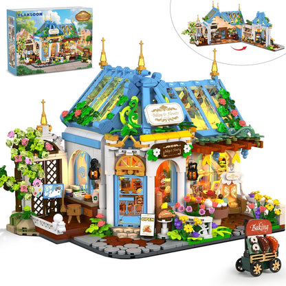 Insoon SC9908 - City Life: Blumen-Cafe Klemmbausteine mit LED-Beleuchtung