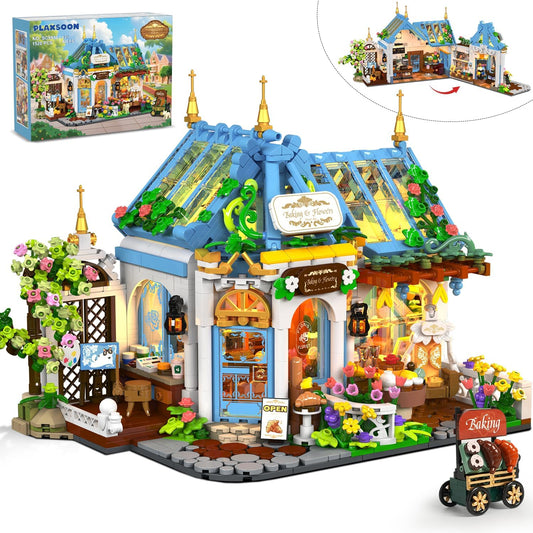 Insoon SC9908 - City Life: Blumen-Cafe Klemmbausteine mit LED-Beleuchtung