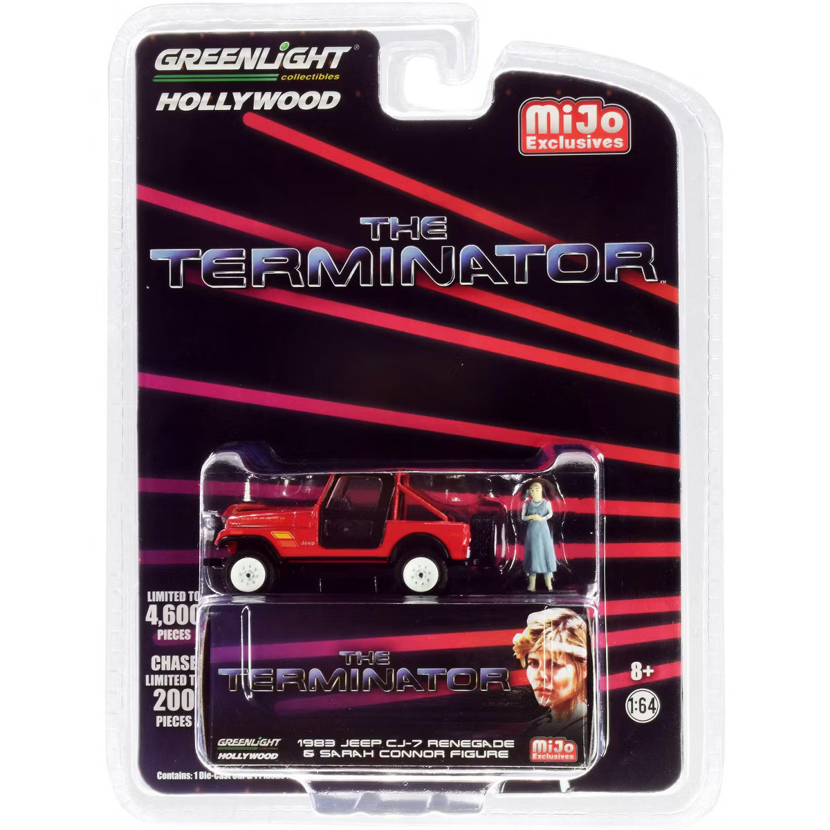 Greenlight 51211 - MiJo Terminator: 1983 Jeep CJ-7 Renegade Red w/ Sarah Connor