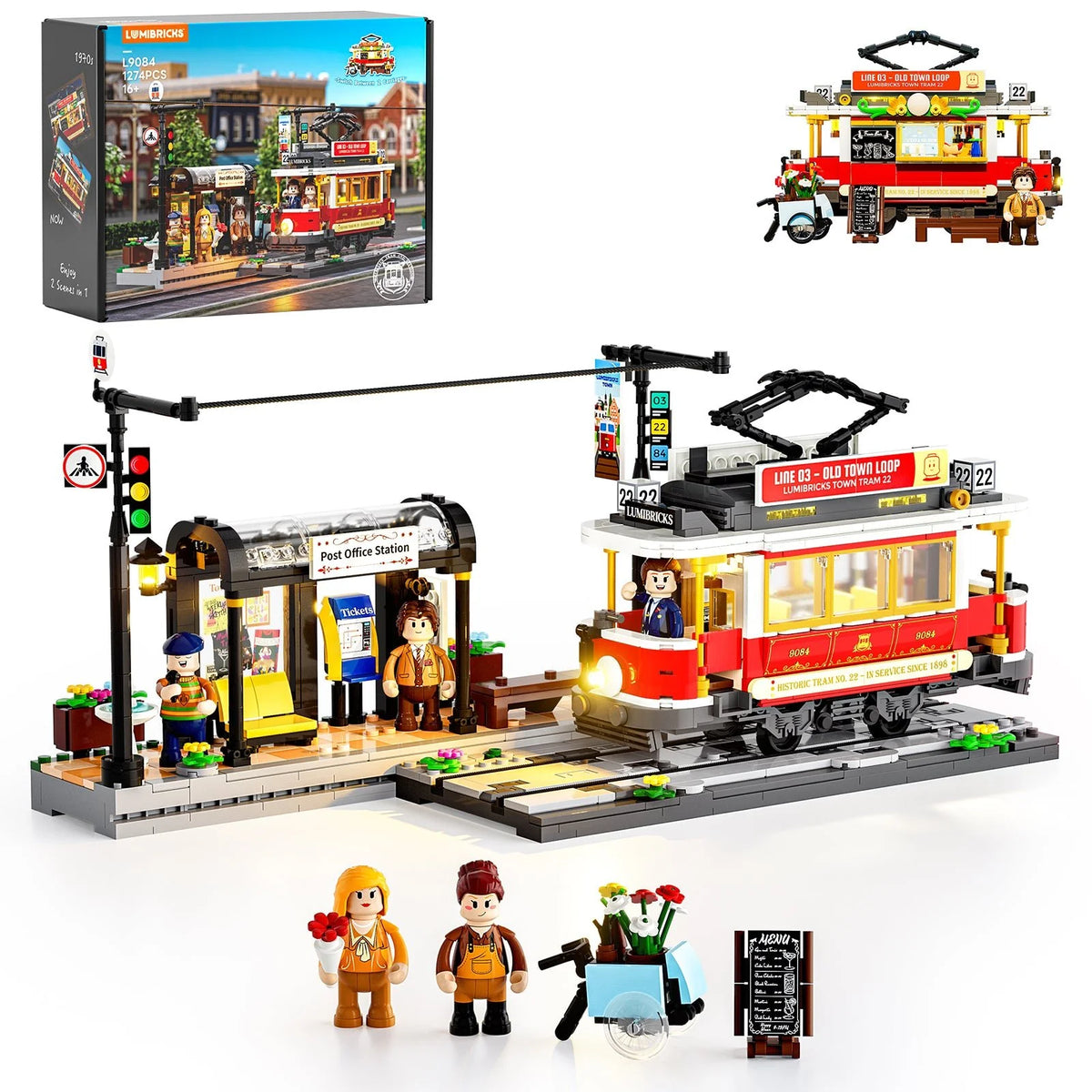 Lumibricks 15006 - Stadtleben: Haltestelle Tram Retro