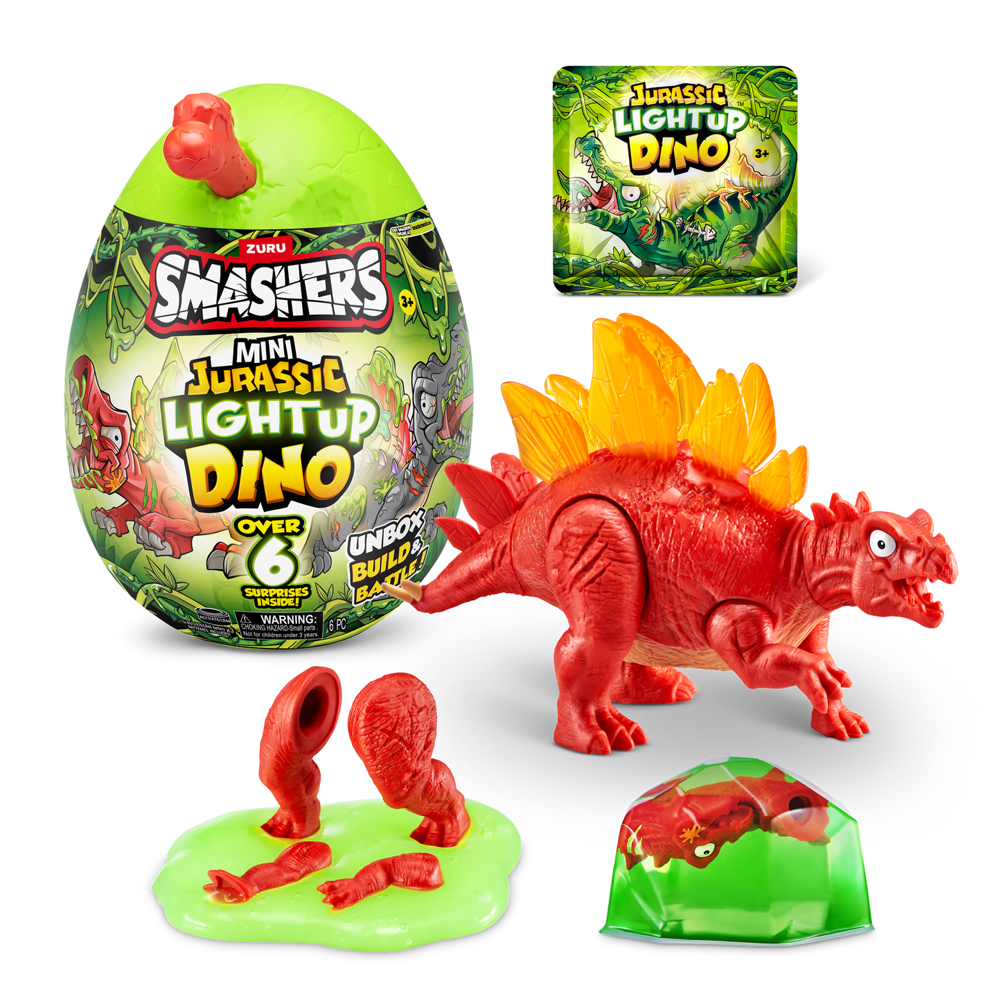 Zuru - Smashers: Mini Jurassic Light Up Dino Loot-Ei