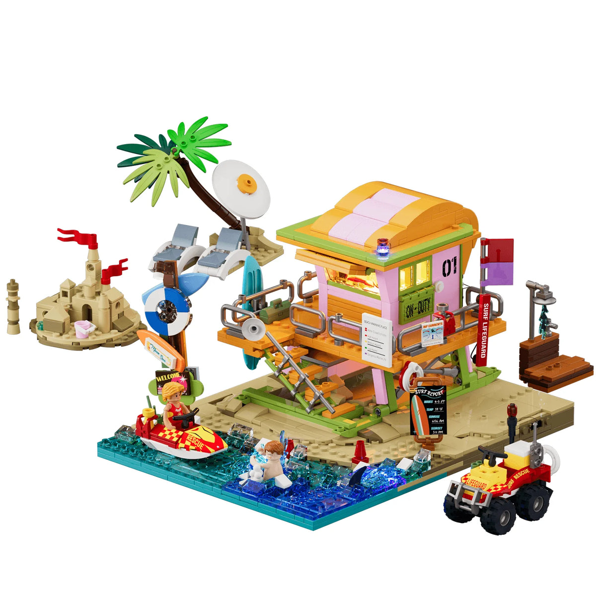 Lumibricks 18008 - Saltwind Coast: Baywatch Lifeguard Tower
