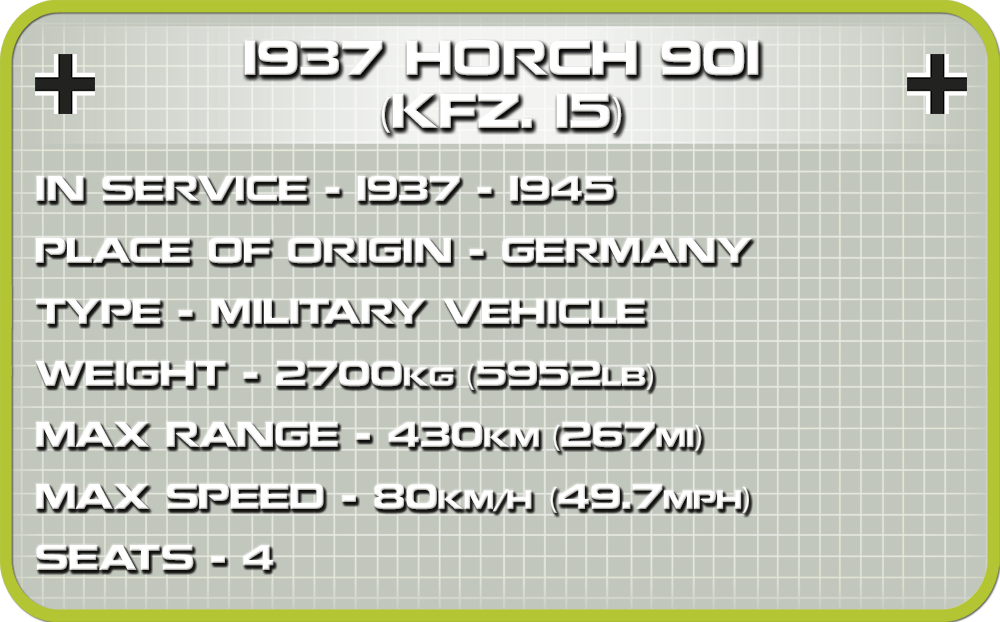Cobi 2405 - Historical Collection WW2: Horch 901 kfz.15 1937