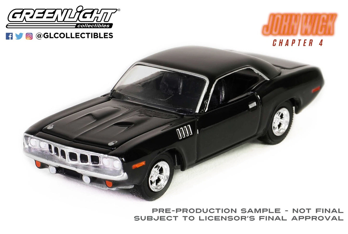 Greenlight 62020-F - Hollywood 41: 1971 Plymouth Cuda - John Wick 1:64