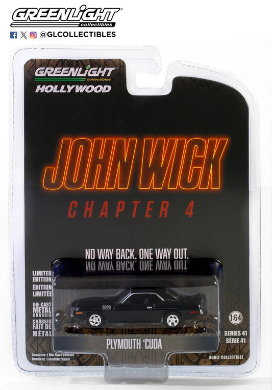Greenlight 62020-F - Hollywood 41: 1971 Plymouth Cuda - John Wick 1:64
