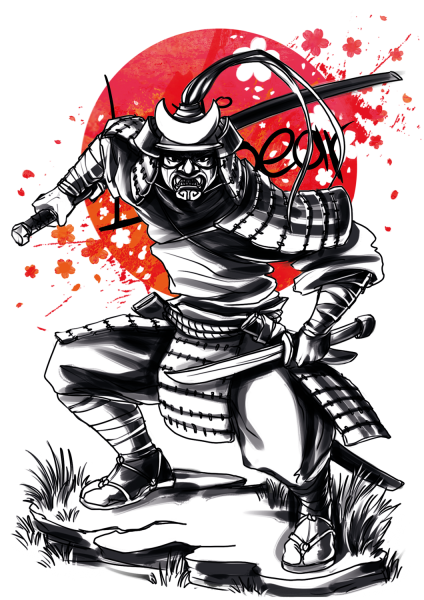Lootgear - Sakura Worlds: Samurai Sketch T-Shirt