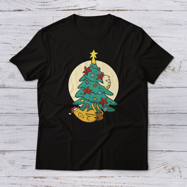 Lootgear - Cartoon World: Cats in Christmas Tree T-Shirt