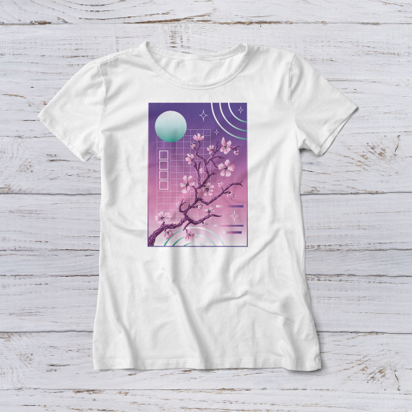 Lootgear - Fantasy World: Sakura Tree Vaporwave T-Shirt
