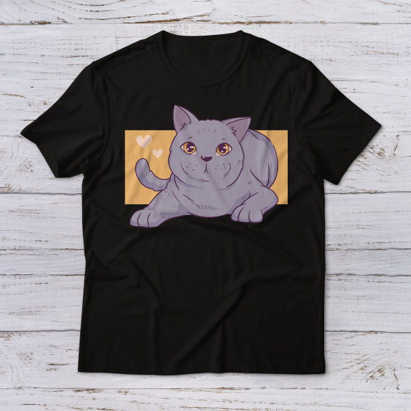 Lootgear - Cartoon World: Britisch Kurzhaar Katze T-Shirt
