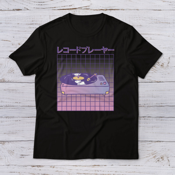 Lootgear - Cartoon World: Record Player Vaporwave T-Shirt