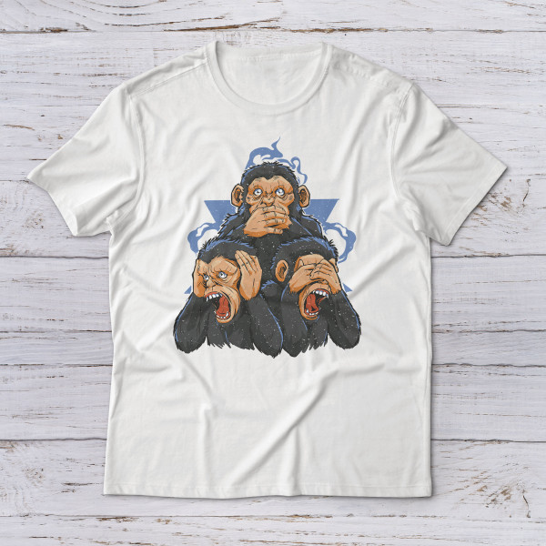 Lootgear - Cartoon World: Three Monkeys T-Shirt