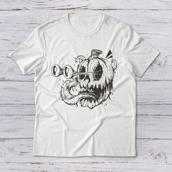 Lootgear - Horror: Shocked Pumpkin Retro Style T-Shirt