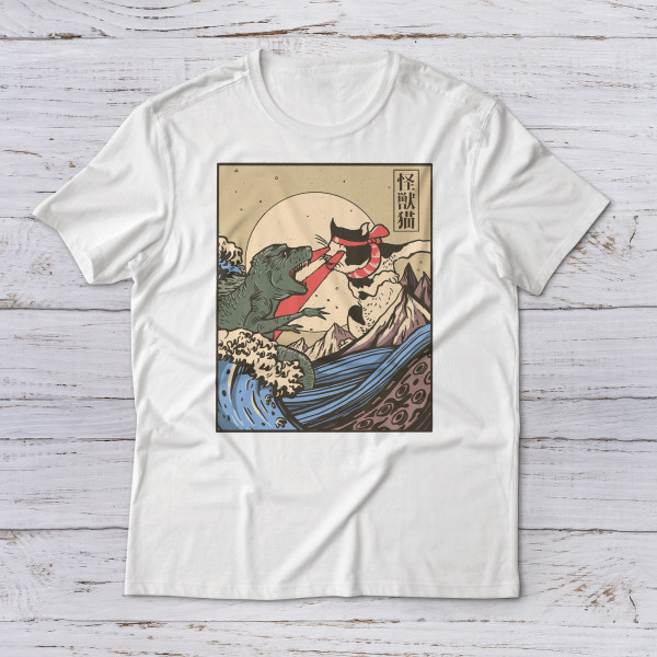 Lootgear - Sakura Worlds: Cat vs Nuclear Dragon T-Shirt
