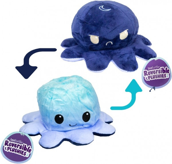TeeTurtle - Reversible Octopus Plüsch: Happy Day & Angry Night