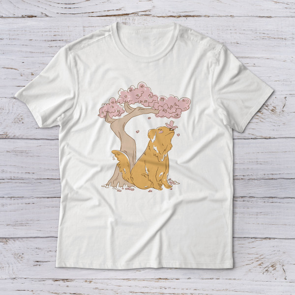 Lootgear - Sakura Worlds: Dog & Sakura Tree T-Shirt