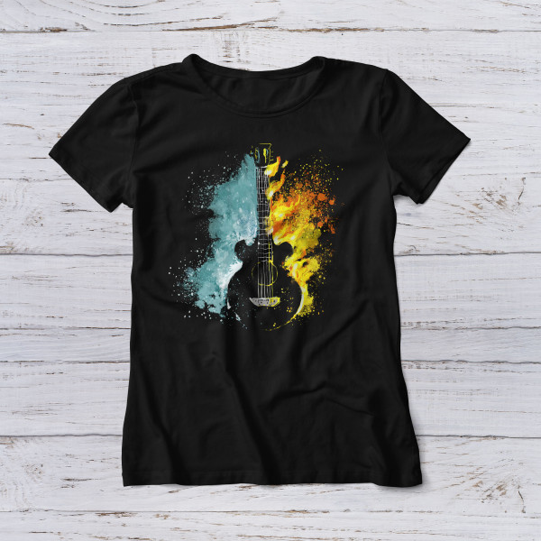 Lootgear - Fantasy World: Fire & Ice Guitar T-Shirt