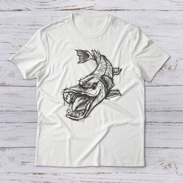 Lootgear - Cartoon World: Fisch Sketch T-Shirt